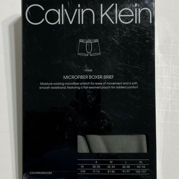 Calvin Klein Microfiber Stretch Boxer Brief - Gray - XL - NP2147N - New In Box - Picture 3 of 3